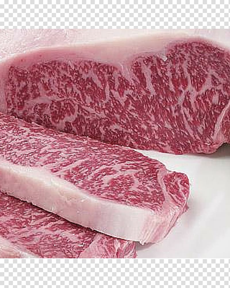 Matsusaka beef Angus cattle Kobe beef Wagyu Strip steak, meat transparent background PNG clipart