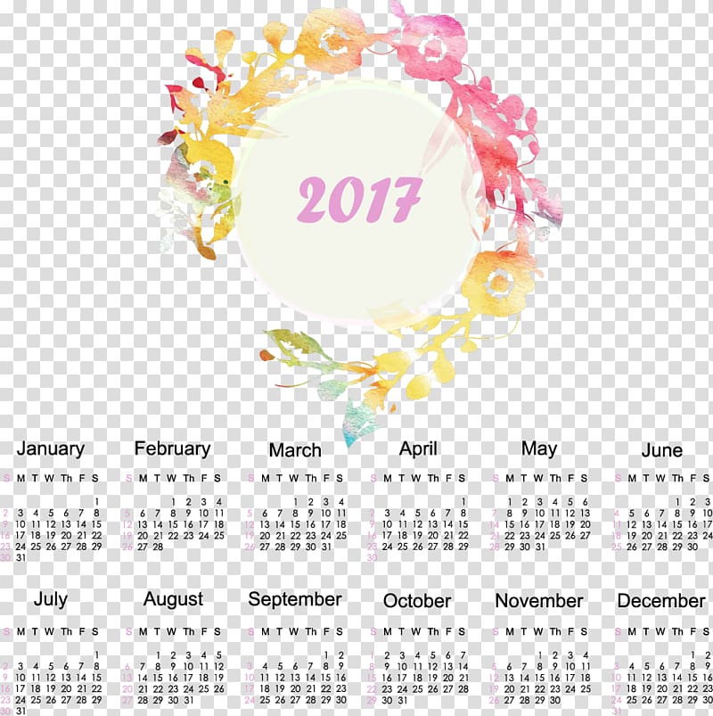 Calendar Watercolor painting Time Personal organizer, Hand-painted watercolor calendar transparent background PNG clipart