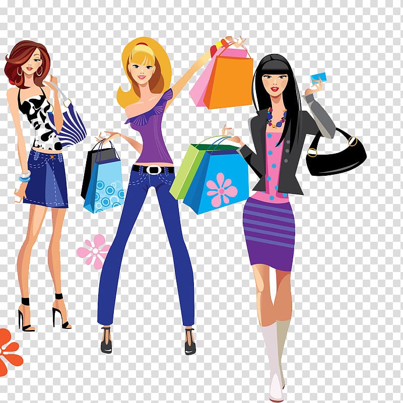 Shopping Fashion Girl , Shopping woman transparent background PNG clipart