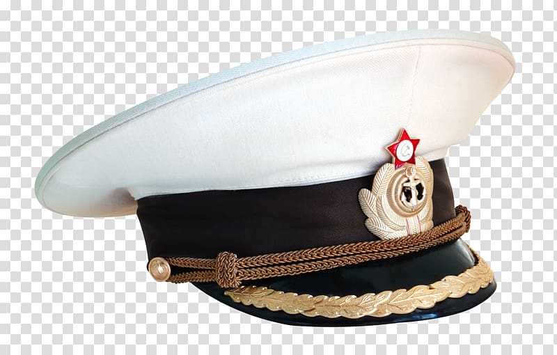 white and black sailor hat , Cap, Cap Captain Navy transparent background PNG clipart