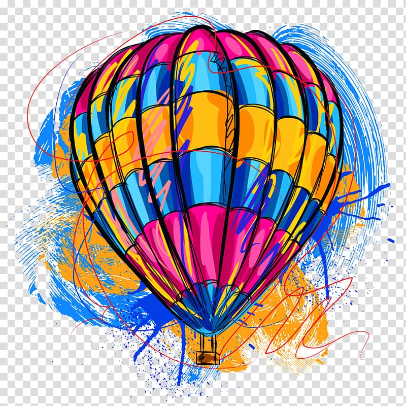 Flight Cartoon Basketball Balloon Illustration, hot air balloon transparent background PNG clipart