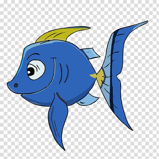 Cartoon , Blue fish transparent background PNG clipart