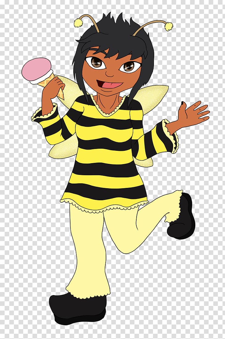Costume Insect Mascot , Little Bee transparent background PNG clipart