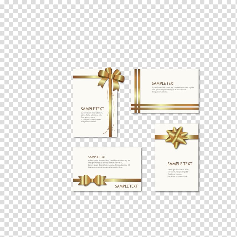 Ribbon Adobe Illustrator Flower, Gold Bowknot Decorative Greeting Card transparent background PNG clipart
