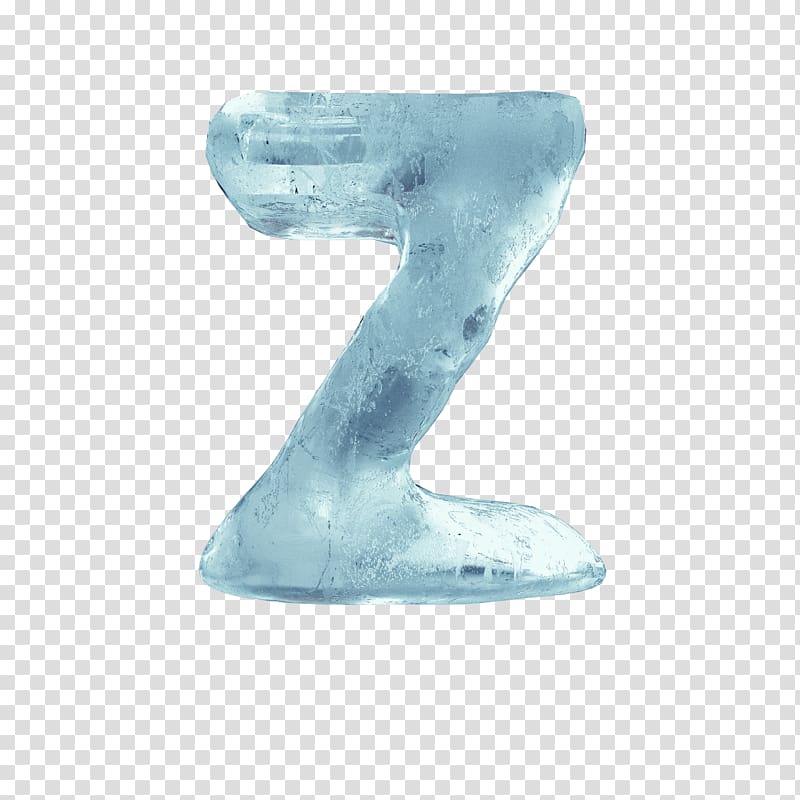 Ice cube Letter, Blue Ice Letter Z transparent background PNG clipart