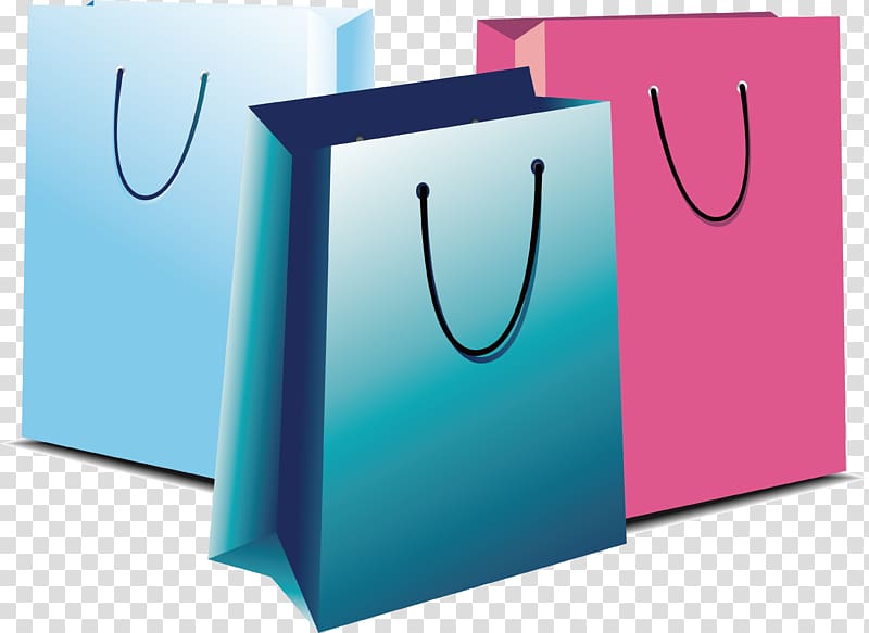 Paper bag Shopping bag, Three shopping bags transparent background PNG clipart