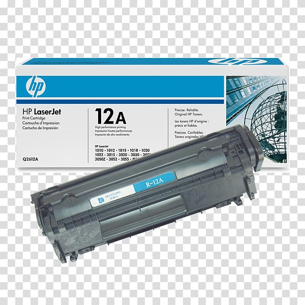 Hewlett-Packard HP Q2612A Black Toner Cartridge Printer, hewlett-packard transparent background PNG clipart