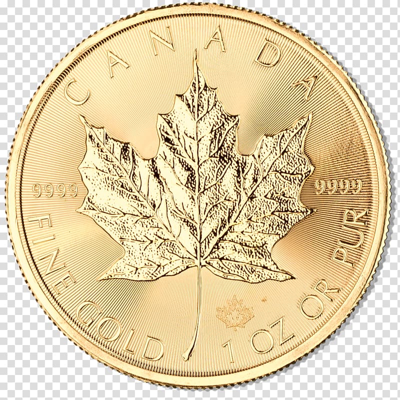 Canadian Gold Maple Leaf Coin Australian Gold Nugget Britannia, gold leaf transparent background PNG clipart