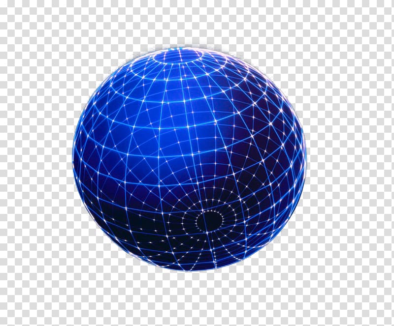 Roundball Geometry Light Sphere, Blue ball of Science and Technology transparent background PNG clipart