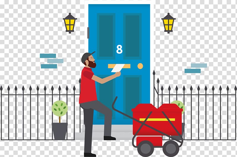 Royal Mail Door-to-door Advertising mail Delivery, deliveryman transparent background PNG clipart