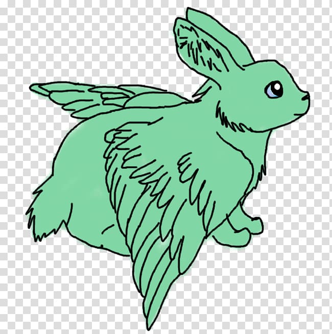 Domestic rabbit Hare Line art , flying bunnies transparent background PNG clipart