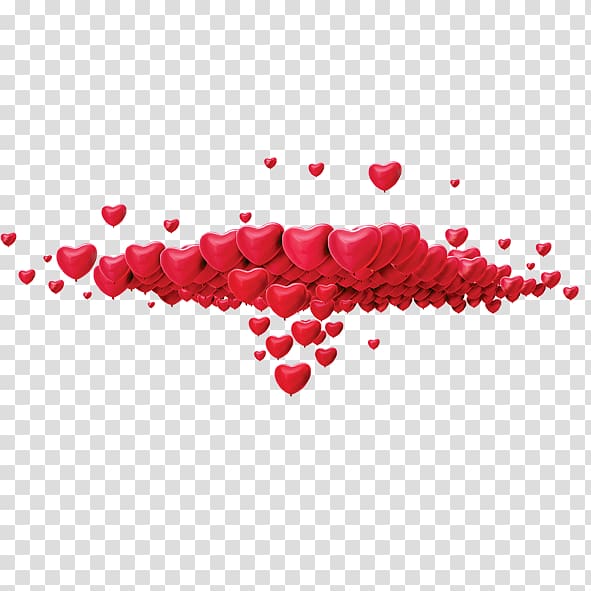 red hearts illustration, Valentines Day Romance, Heart transparent background PNG clipart