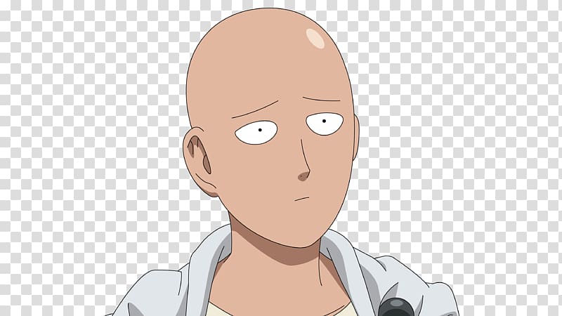 One Punch Man Saitama Sitting at Computer Desktop Wallpaper