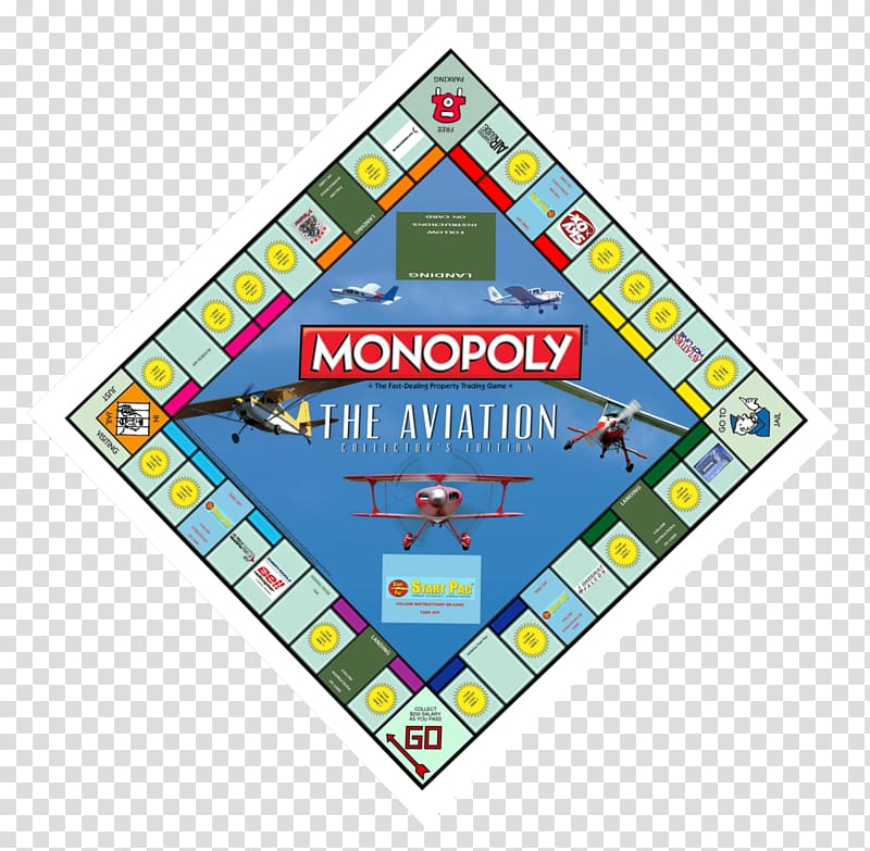 Monopoly Board game Free Parking Airplane, others transparent background PNG clipart