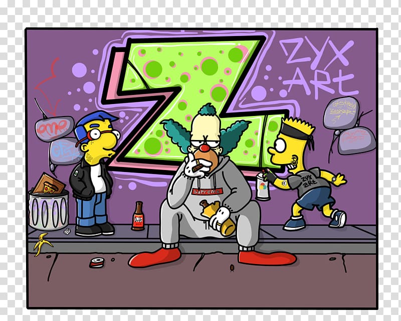 Krusty the Clown Bart Simpson Milhouse Van Houten Cartoon, Bart Simpson transparent background PNG clipart