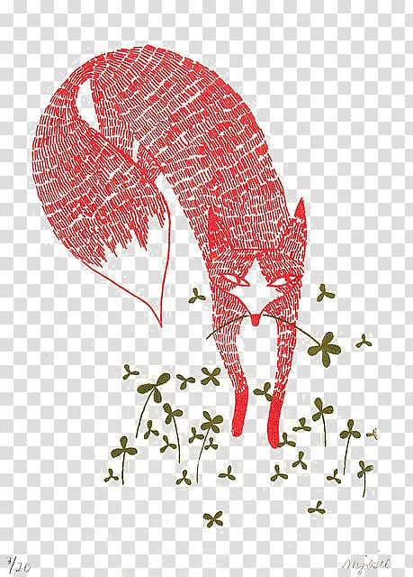 Drawing Printmaking Watercolor painting Illustration, fox transparent background PNG clipart