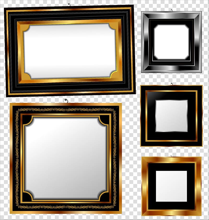 assorted-color frames, frame , Europe golden frame transparent background PNG clipart