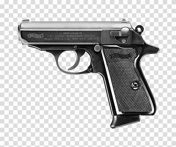 Pistolet Walther PPK Carl Walther GmbH .380 ACP Semi-automatic pistol, weapon transparent background PNG clipart