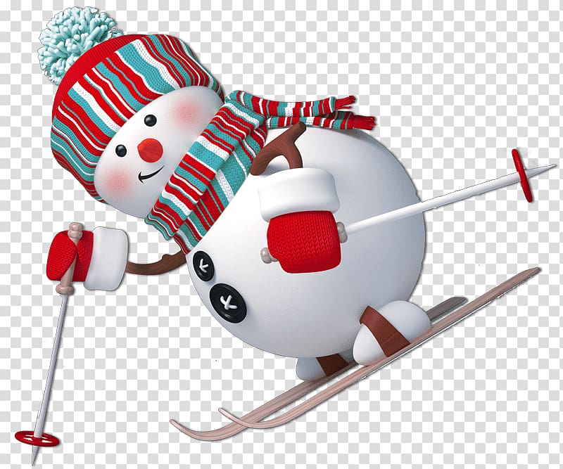 Snowman Skiing Winter sport Christmas, snowman transparent background PNG clipart