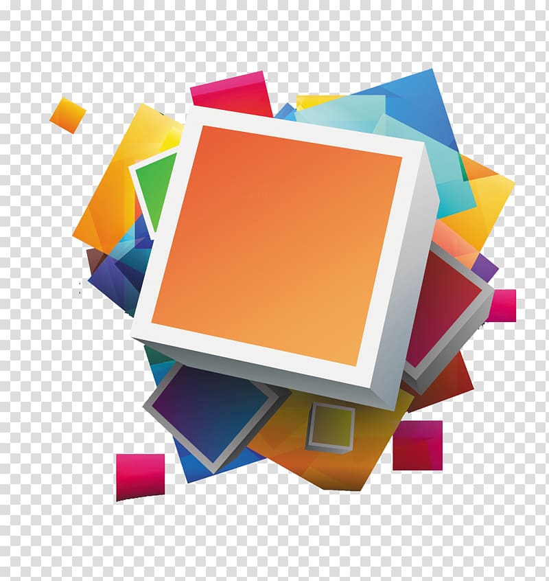 multi-colored boxes illustration, , Geometric shape transparent background PNG clipart