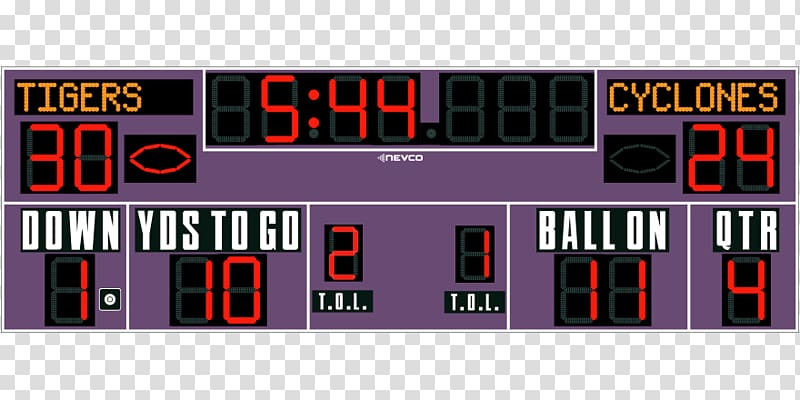 Display device Digital clock Scoreboard Sports venue Font, Scoreboard football transparent background PNG clipart