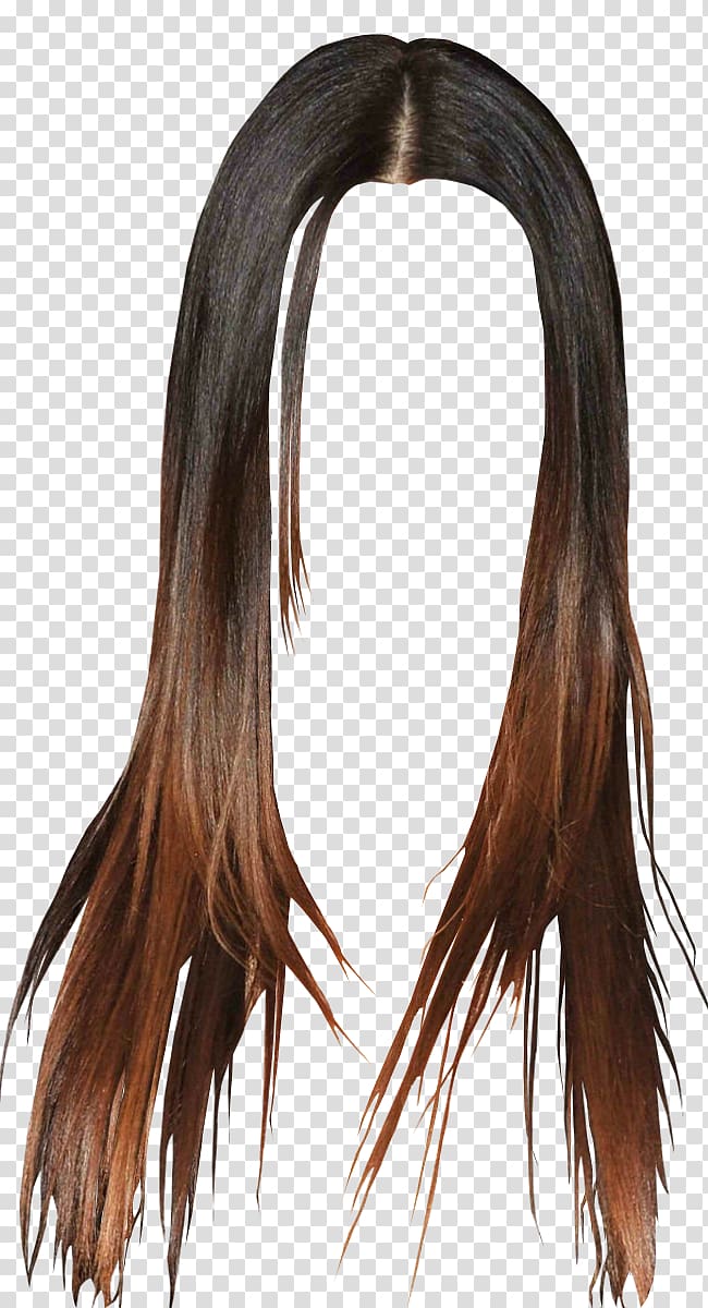 Black hair Wig Long hair Brown hair, hair transparent background PNG clipart