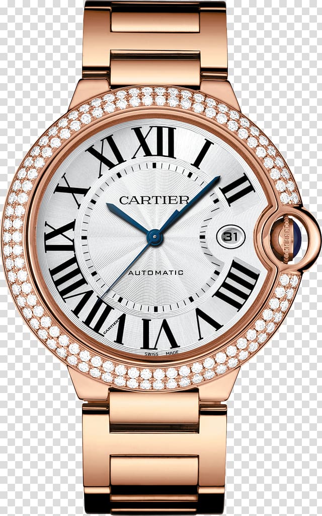 Cartier Ballon Bleu Watch Blue Gold, watch transparent background PNG clipart