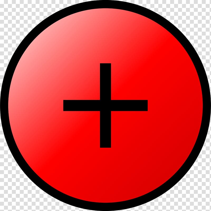 Circle Plus and minus signs Symbol + , red cross transparent background PNG clipart