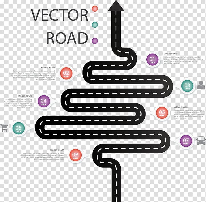 Road map Infographic Technology roadmap, Road Transportation Chart transparent background PNG clipart