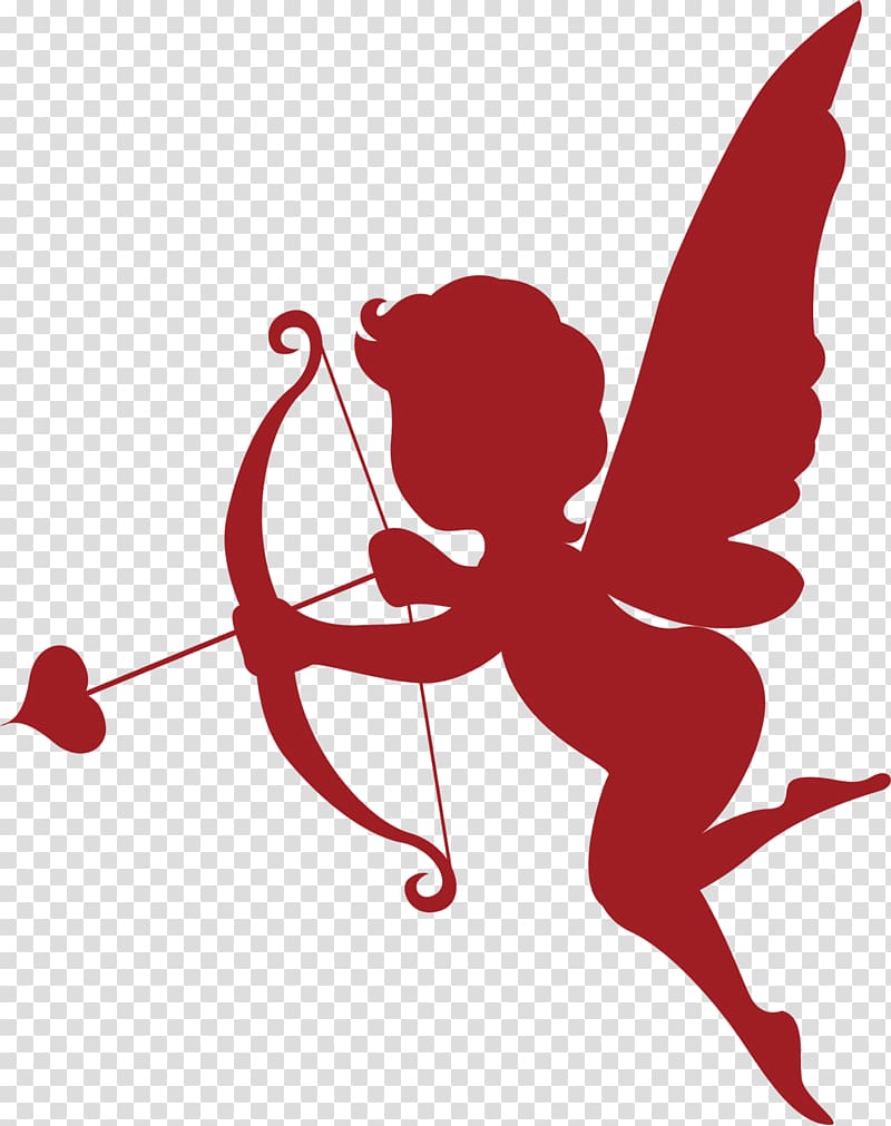 cherub pointing bow and arrow illustration, Cupid Falling in love, Cupid transparent background PNG clipart