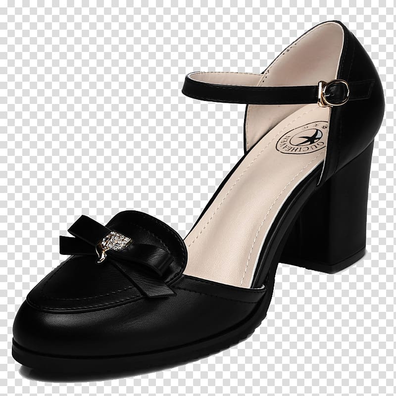 High-heeled footwear Shoelace knot Vans Woman, Oh black bow heels transparent background PNG clipart