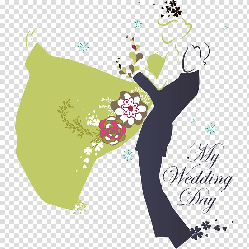My Wedding Day , Wedding invitation Wedding reception Romance Dance, Creative wedding bride and groom transparent background PNG clipart