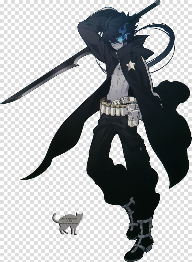 Black Rock Shooter Anime Fan art Character, lasso transparent background PNG clipart