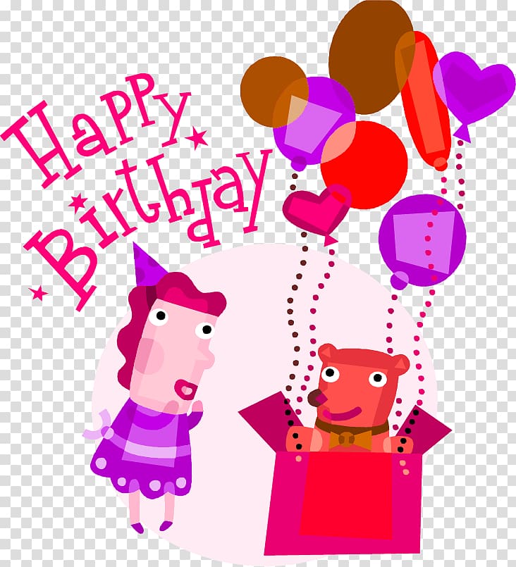 Birthday cake Gift , Pen cartoon style transparent background PNG clipart