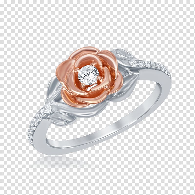 Belle Wedding ring Engagement ring Jewellery, flower ring transparent background PNG clipart