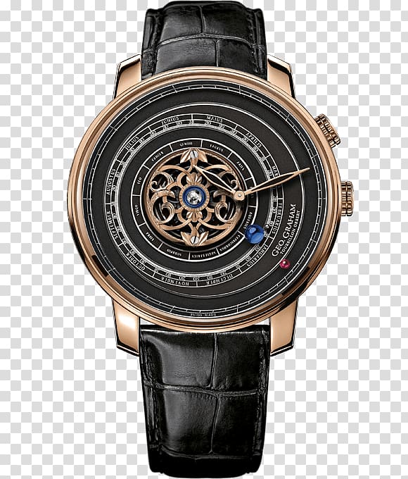 Earth Orrery Tourbillon Watch Horology, black lacquer arabic numerals free transparent background PNG clipart