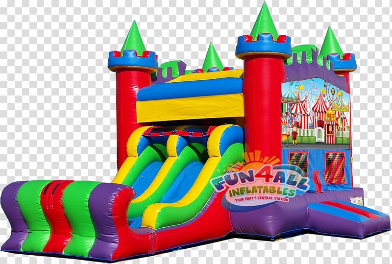 Water slide Playground slide Destin Recreation Inflatable, carnival theme transparent background PNG clipart