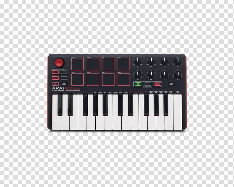 Computer keyboard Akai Professional MPK Mini MKII MIDI keyboard MIDI Controllers, USB transparent background PNG clipart