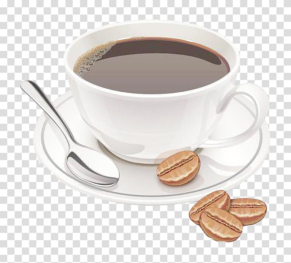 Coffee cup Cafe, Coffee and scattered beans transparent background PNG clipart