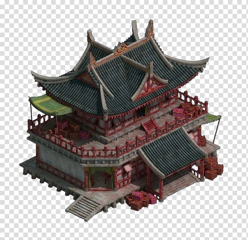Transparency and translucency Architecture Computer file, Red Chinese style building decoration pattern transparent background PNG clipart