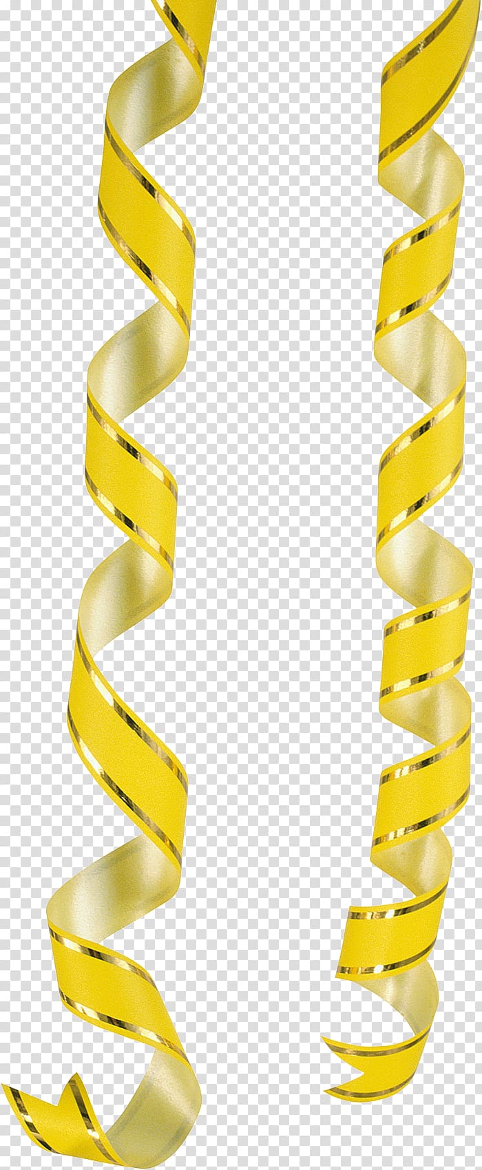 Silver curly ribbons. Serpentine on white transparent background