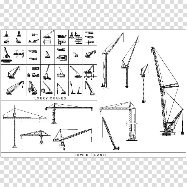 .dwg Computer-aided design AutoCAD Crane Drawing, crane transparent background PNG clipart