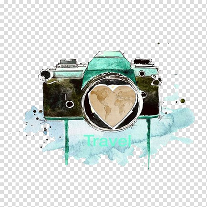 Watercolor painting Camera Drawing, Camera transparent background PNG clipart