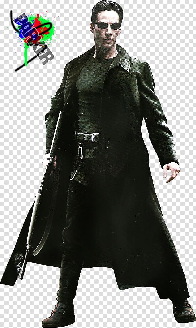 Keanu Reeves Neo Enter the Matrix Trinity, Matrix neo transparent background PNG clipart