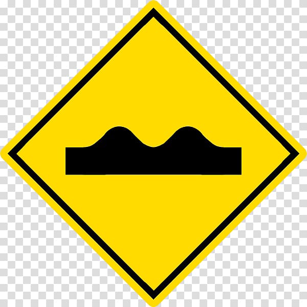 Traffic sign Speed bump Road Warning sign, road transparent background PNG clipart