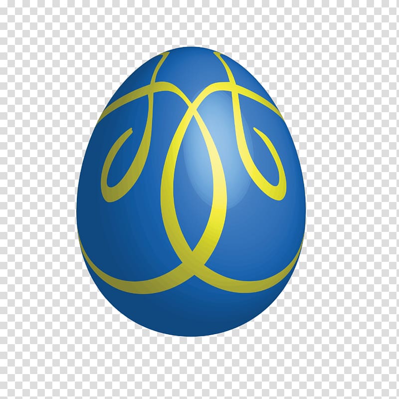 blue and yellow egg illustration, Easter Bunny Easter egg Euclidean , Large Blue Easter Egg With Yellow Ornaments transparent background PNG clipart