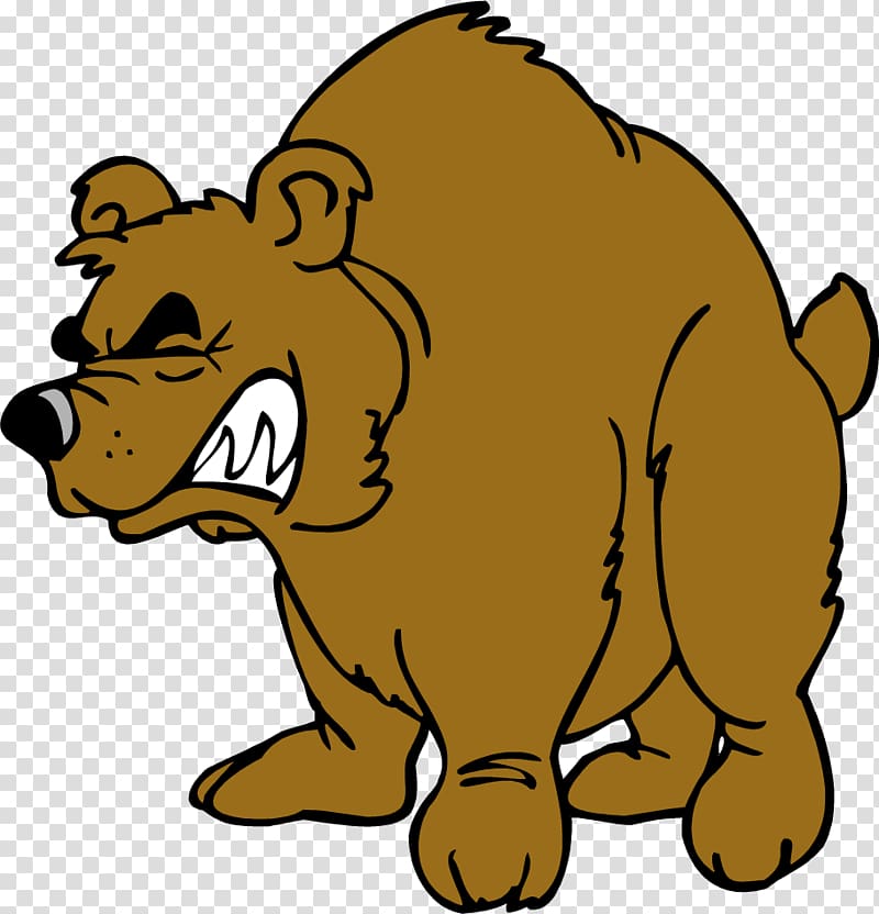 angry brown bear cartoon