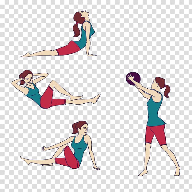 Physical exercise Physical fitness Bodybuilding, A hand-painted Fitness girl transparent background PNG clipart