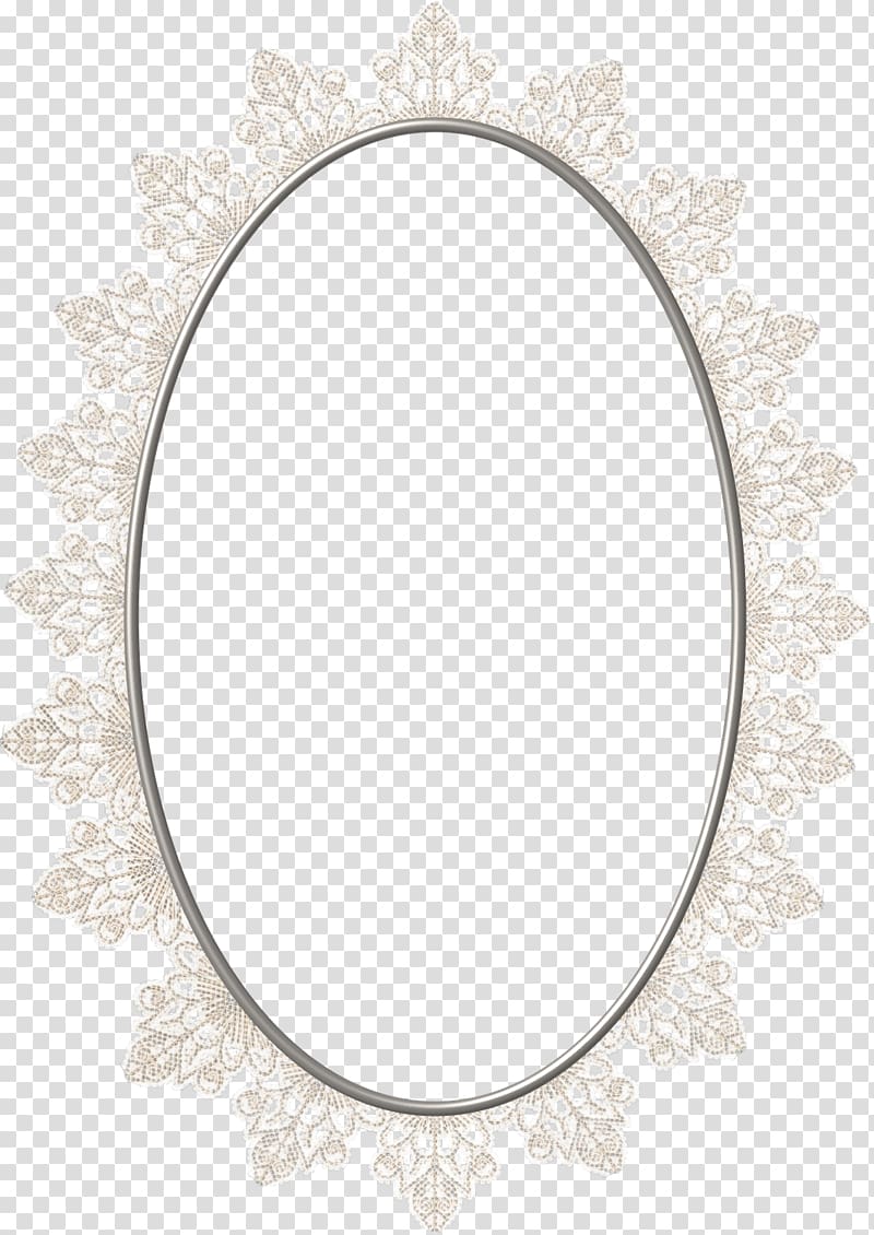 oval gray frame , Circle Oval Mirror Thomas Sabo, lace frame transparent background PNG clipart