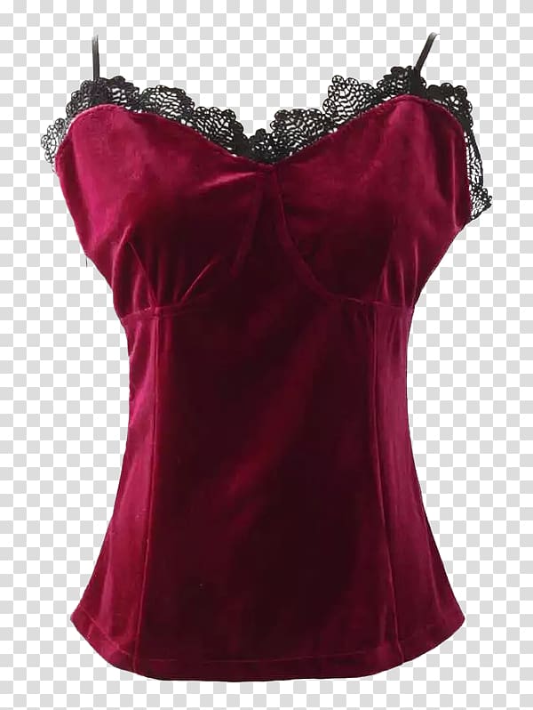 Velvet Sleeveless shirt Sweater Camisole, wine red dress shoes for women transparent background PNG clipart